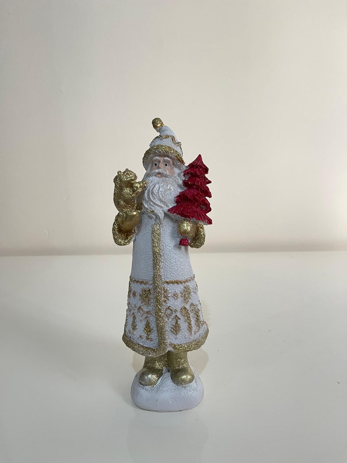 Santa Claus Figurine, Hand-Painted Christmas Decoration, Christmas Holiday Decor, Christmas Santa Statue, Christmas Santa Sculpture, Santa Statue, Santa Decor