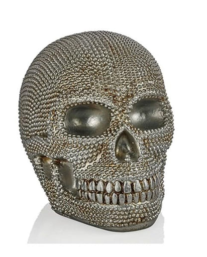 Skull Sculpture with Textured Detail, Gothic Polyester Skull Decor, Skull Decor for Shelves, Textured Surface Skull Decor, Skull Statue, Skull Sculpture, Skull Decor, Skull Objects