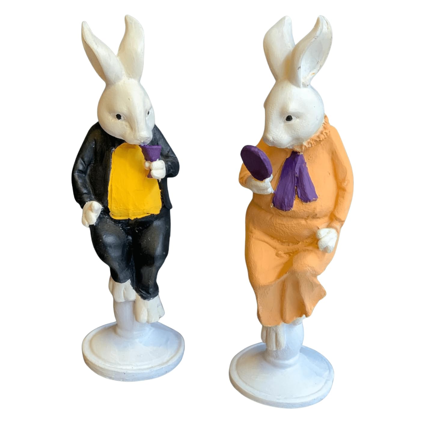 Hasenfiguren mit Spiegel, Hasenfiguren mit Glas, Osterhasen Deko, Osterhasen Deko, Osterhasen Skulptur, Osterhasen Skulptur
