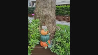 Pumpkin Harvest Decor, Gourd Figurine, Striped Pumpkin Decor, Autumn Gourd Figurine, Seasonal Home Decor, Handmade Harvest Decor, Pumpkin Sculpture, Pumpkin Statue, Pumpkin Decor