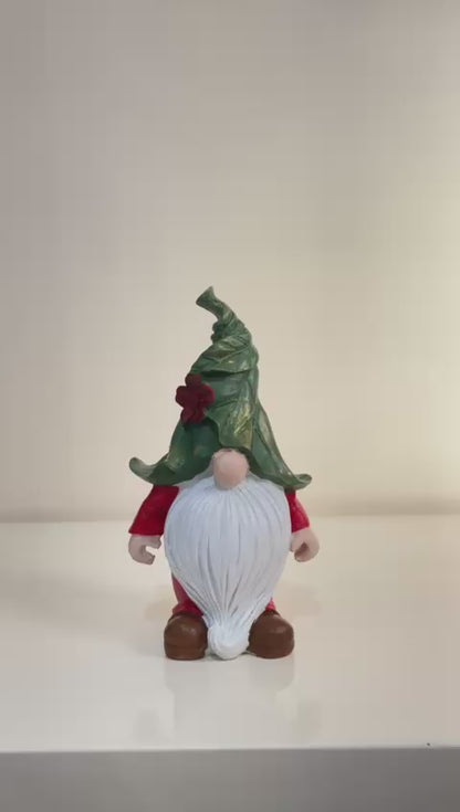 Christmas Gnome Figurine, Holiday Gnome Decor, Christmas Gift Idea, Christmas Elf Decoration, Holiday Tabletop Decor, Gnome Sculpture, Gnome Statue, Gnome Figurine, Gnome Decor