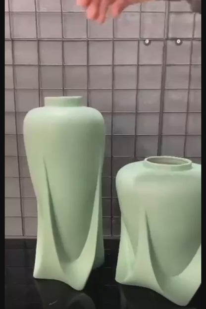 Modern Ceramic Vases Set of 2 or Single Piece, Unique Art Pottery Vase for Table or Shelf Display, Ceramic Modern Vase, Tall Modern Pottery