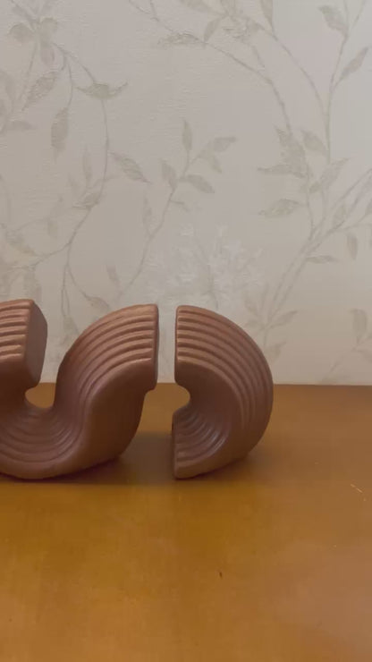 Modern Ceramic Bookends, Minimalist Ceramic Bookend, Geometric Design Ceramic Bookends, Abstract Ceramic Bookends, Ceramic Bookends