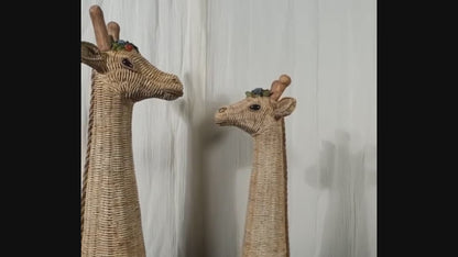Handwoven Wicker Giraffe Decor Set, Giraffe Wicker Figurines, Giraffe Statue, Woven Giraffe Sculpture, Handmade Giraffe Decor, Giraffe Decor, Giraffe Figurine, Giraffe Sculpture
