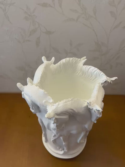 Horse Themed Vase, Gift For Horse Lovers, Decorative Vase With Horses, Horse Motif Decor, Horse Flowerpot, Horse Statue Vase, Horse Vase