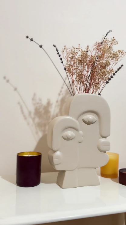 Ceramic Face Art Vase, Flower Face Vase, Abstract Face Sculpture, Nordic Style Vase, Nordic Rustic Decoration, Home Accents, Picasso Vase, Face Vase, Face Art Vase, Abstract Face Vase