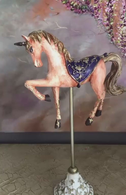 Unicorn Horse Statue, Vintage Style Horse Statue, Stylized Fantasy Horse Unicorn Statue, Unicorn Horse Sculpture, Classic Horse Sculpture
