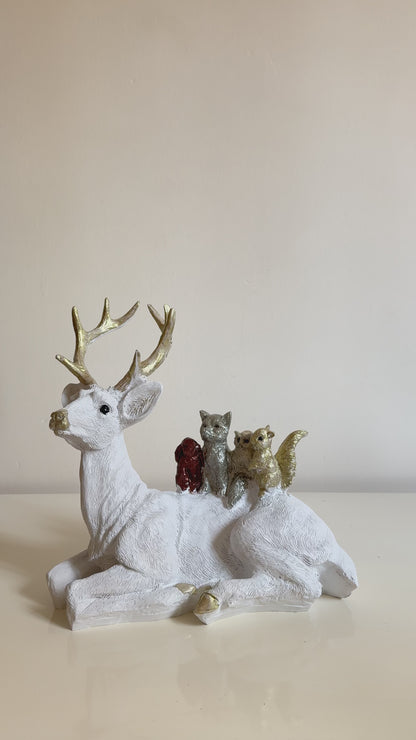 Handmade Deer Figurine, Winter Home Decor, Deer Ornament, Decorative Deer Figurine, Holiday Gift, Christmas Tabletop Decor, Deer Sculpture, Deer Figurine, Deer Decor, Deer Statue