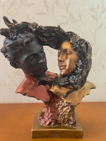 Couple Love Figurine, Romantic Sculpture, Lovers Bust Statue, Valentine’s Day gift, Art Decor Statue, Romantic Gift Idea, Art Decor Statue, Romantic Decor, Love Couple Decor