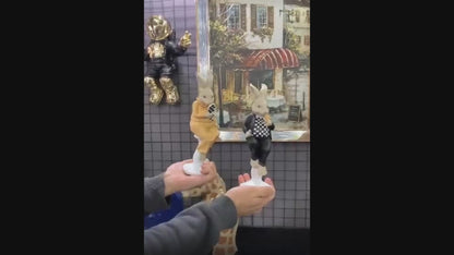 Hasenfiguren mit Spiegel, Hasenfiguren mit Glas, Osterhasen Deko, Osterhasen Deko, Osterhasen Skulptur, Osterhasen Skulptur