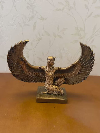 Egyptian Maat Statue with Open Wings, Ancient Egypt Maat Sculpture, Egyptian Winged Maat Figurine, Egyptian Mythology Statue of Maat, Maat Sculpture, Maat Statue, Maat Decor