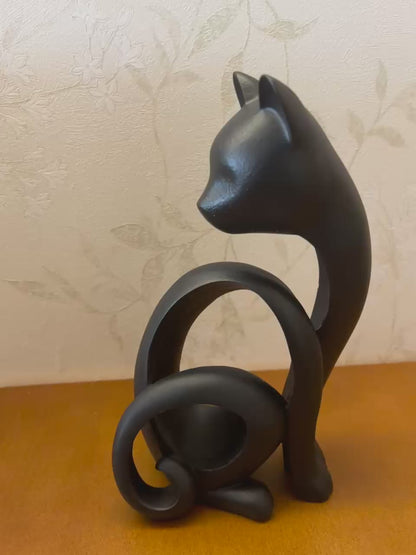 Abstract Cat Sculpture, Minimalist Cat Figurine, Geometric Cat Ornament, Cat Lover Gift, Home Accent, Geometric Cat Statue, Cat Sculpture, Cat Figurine