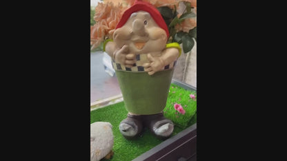 Large Gnome Flower Pot For Garden, Modern Home Garden Plant Pot, Large Polyester Flowerpot, Garden Gnome Decor, Garden Gnome Vase, Gnome Vase, Polyester Flowerpot, Gnome Flowerpot