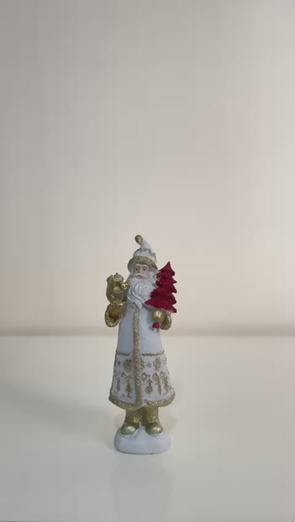 Santa Claus Figurine, Hand-Painted Christmas Decoration, Christmas Holiday Decor, Christmas Santa Statue, Christmas Santa Sculpture, Santa Statue, Santa Decor