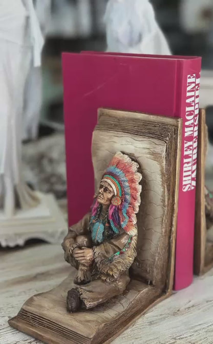 Handgefertigtes Indianer Häuptling Buchsends Set, Indianer Häuptling Buchsends, Polyester Buchsend Set, Indianer Häuptling Buchsends, Einzigartiges Buchsends Geschenk