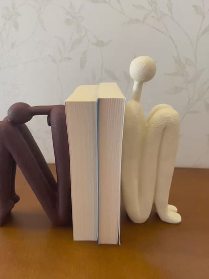 Abstract Bookends Set of 2, Modern Figurines for Shelf or Desk Decor, Abstract Bookends, Modern Bookshelf Decor, Polyester Bookend Set
