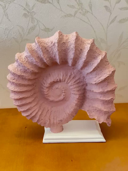 Seashell Sculpture, Fossil Shell Statue, Shell Art Decor, Oceanic Home Decor, Ocean Inspired Sculpture, Seashell Figurine, Ocean Sculpture,Nautilus Shell Decor