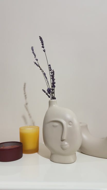Abstract Face Shaped Vase, Modern Art Decor Vase, Nordic Ceramic Vase, Scandinavian Vase, Modern Minimalist Vase, Ceramic Vase, Face Vase, Face Shaped Vase