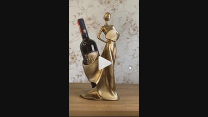 Elegant Woman Wine Rack Sculpture, Lady Wine Holder Statue, Woman Wine Rack, Modern Woman Sculpture Wine Rack, Artistic Bar Decor